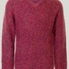 Red V Neck Fisherman Rib Jumper -Casual Outfits Store 41965pvl b3462cd99406c07