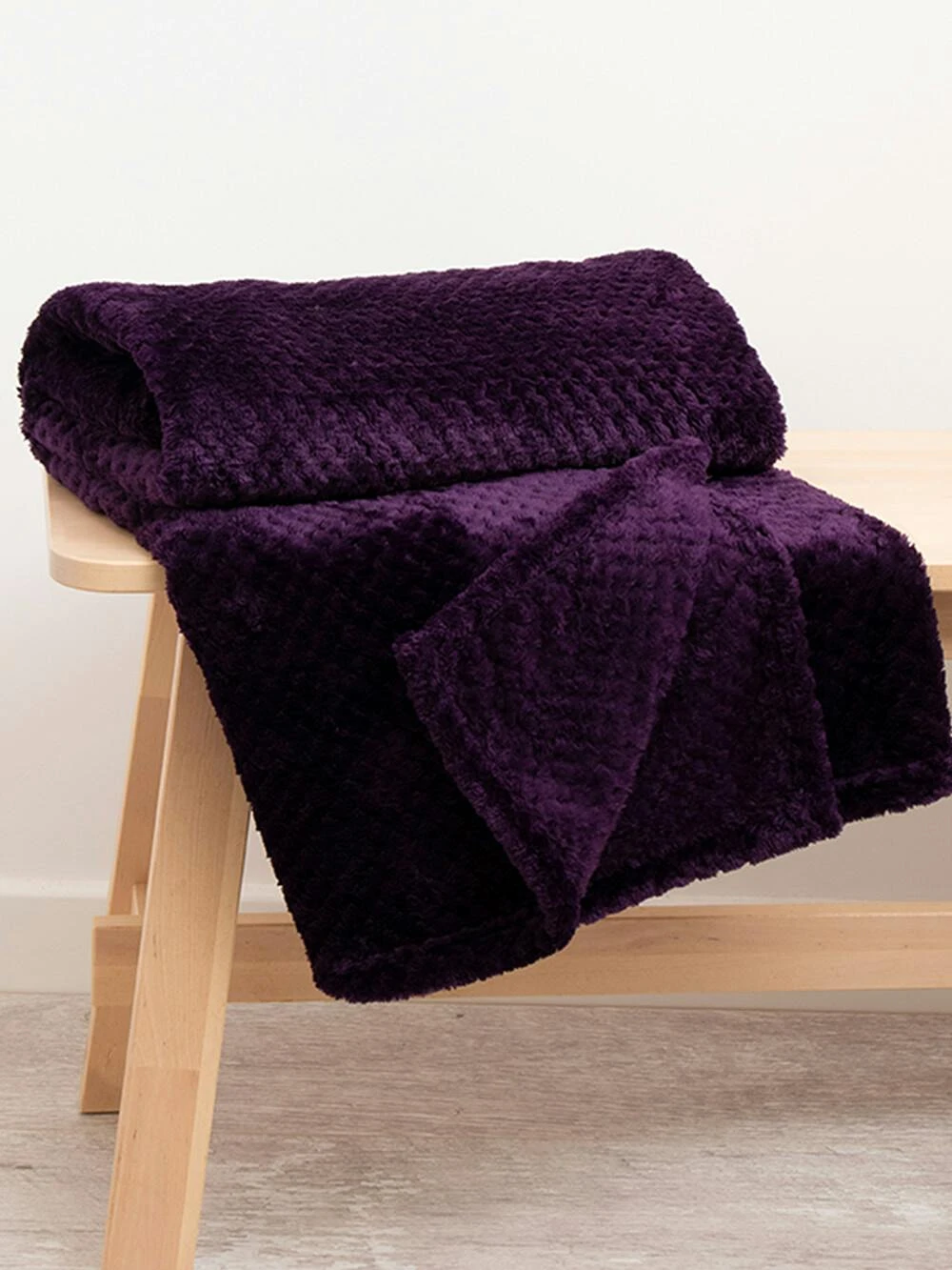 Purple Waffle Fleece Throw 3 Purple Waffle Fleece Throw