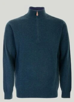 Pure Cashmere Half Zip Jumper
