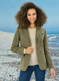 Uist Green Overcheck HARRIS TWEED® Ladies' Jacket