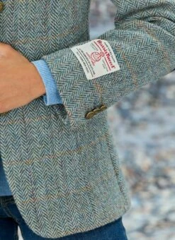 Iona Light Blue Overcheck HARRIS TWEED® Ladies' Jacket -Casual Outfits Store 56386pvl 393e1f4609f1768
