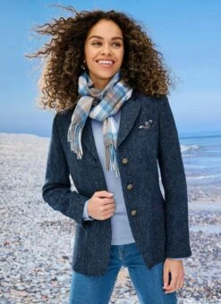 Benbecula Navy Herringbone HARRIS TWEED® Ladies' Jacket