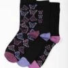 3 Pack Butterfly Socks -Casual Outfits Store 56650pvl 37105f7a6b6be7c
