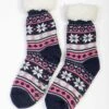 Navy Fairisle Slipper Socks 2 Navy Fairisle Slipper Socks -Casual Outfits Store 56699pvl 39e6c483ae4589c