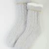 Grey Cable Chenille Slipper Socks -Casual Outfits Store 56716pvl 3ddf03d60fac225