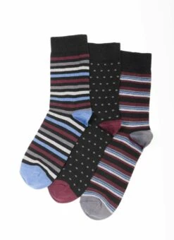 3 Pack Stripe / Spot Socks