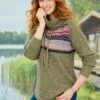 Cowl Neck Fairisle Jumper -Casual Outfits Store 58544pvl 77592265b9ee498