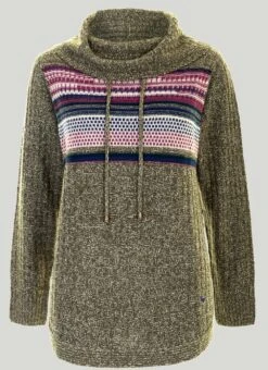 Cowl Neck Fairisle Jumper -Casual Outfits Store 58587pvl 05ac9f838d35366