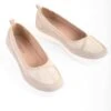 Pale Gold Shimmer Ballet Style Trainer -Casual Outfits Store 60268pvl cba18548ecd8c39