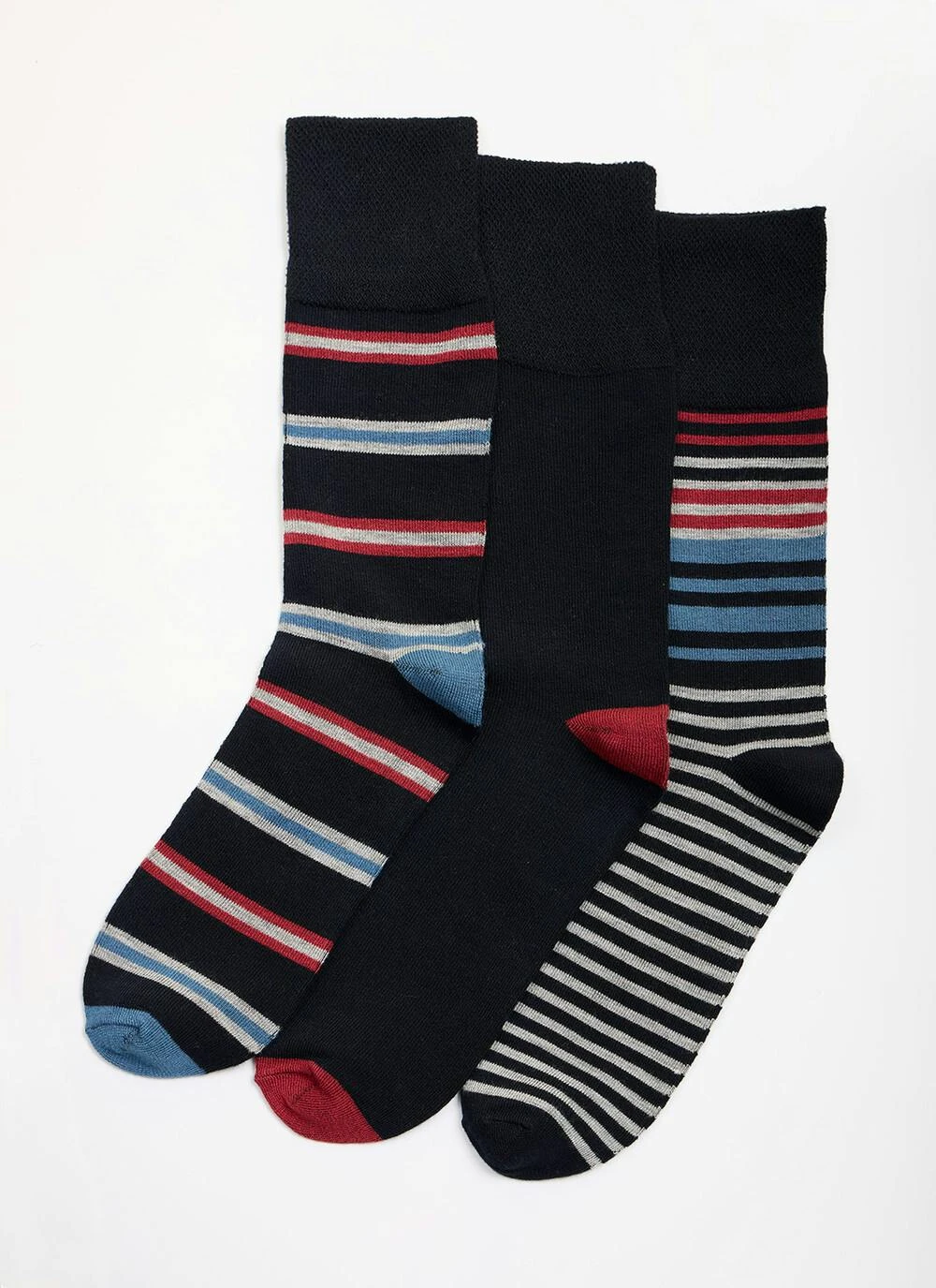3 Pack Stripe Bamboo Blend Socks 3 3 Pack Stripe Bamboo Blend Socks