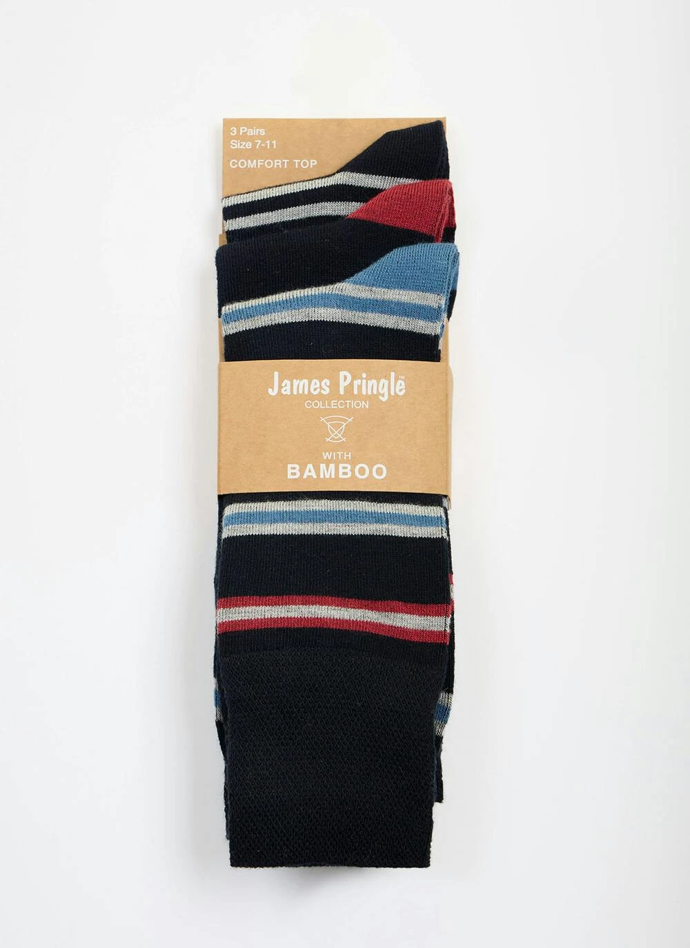 3 Pack Stripe Bamboo Blend Socks 4 3 Pack Stripe Bamboo Blend Socks - Image 2