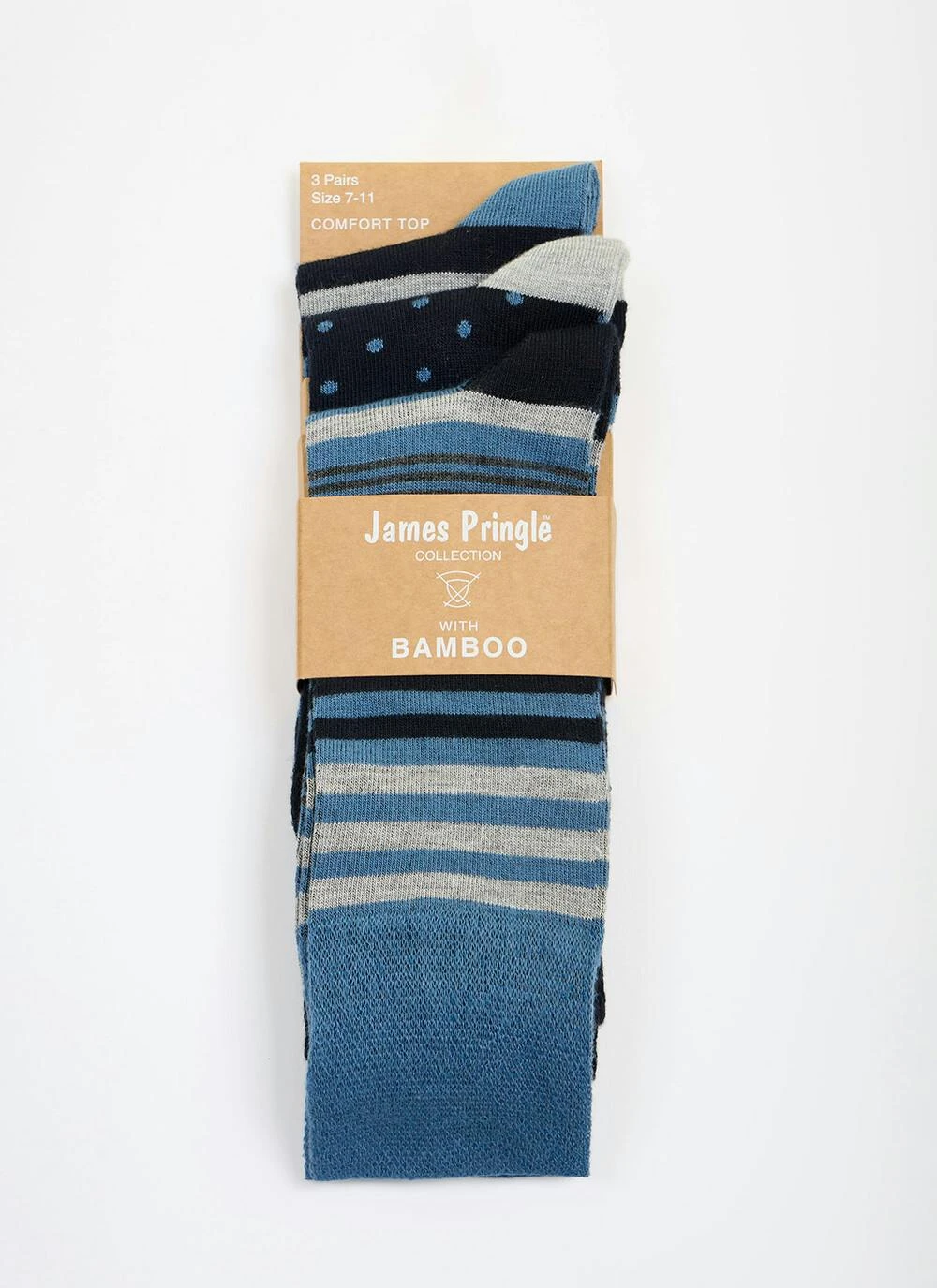 3 Pack Stripe / Spot Bamboo Blend Socks 4 3 Pack Stripe / Spot Bamboo Blend Socks - Image 2