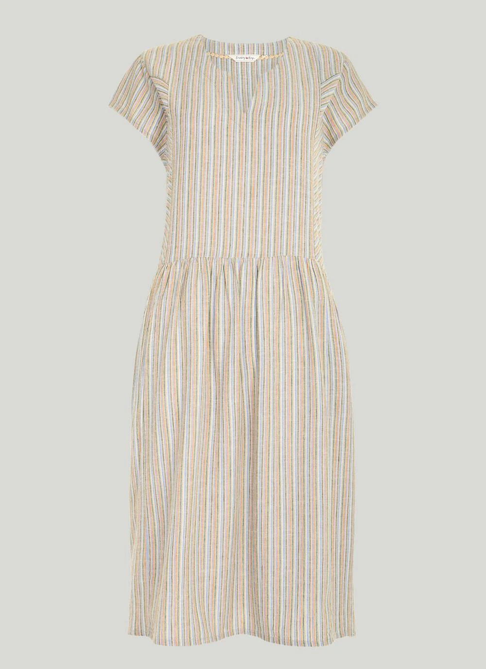 Linen Blend Stripe Midi Dress 5 Linen Blend Stripe Midi Dress - Image 3
