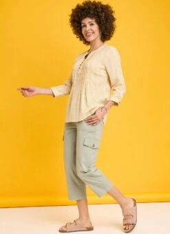 Cotton Cropped Cargo Trouser