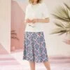 Textured A Line Tile Print Skirt -Casual Outfits Store 61177pvl 6846292b0845db3