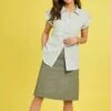Pure Cotton Chambray Midi Skirt -Casual Outfits Store 61323pvl acb02f82aa55ccd