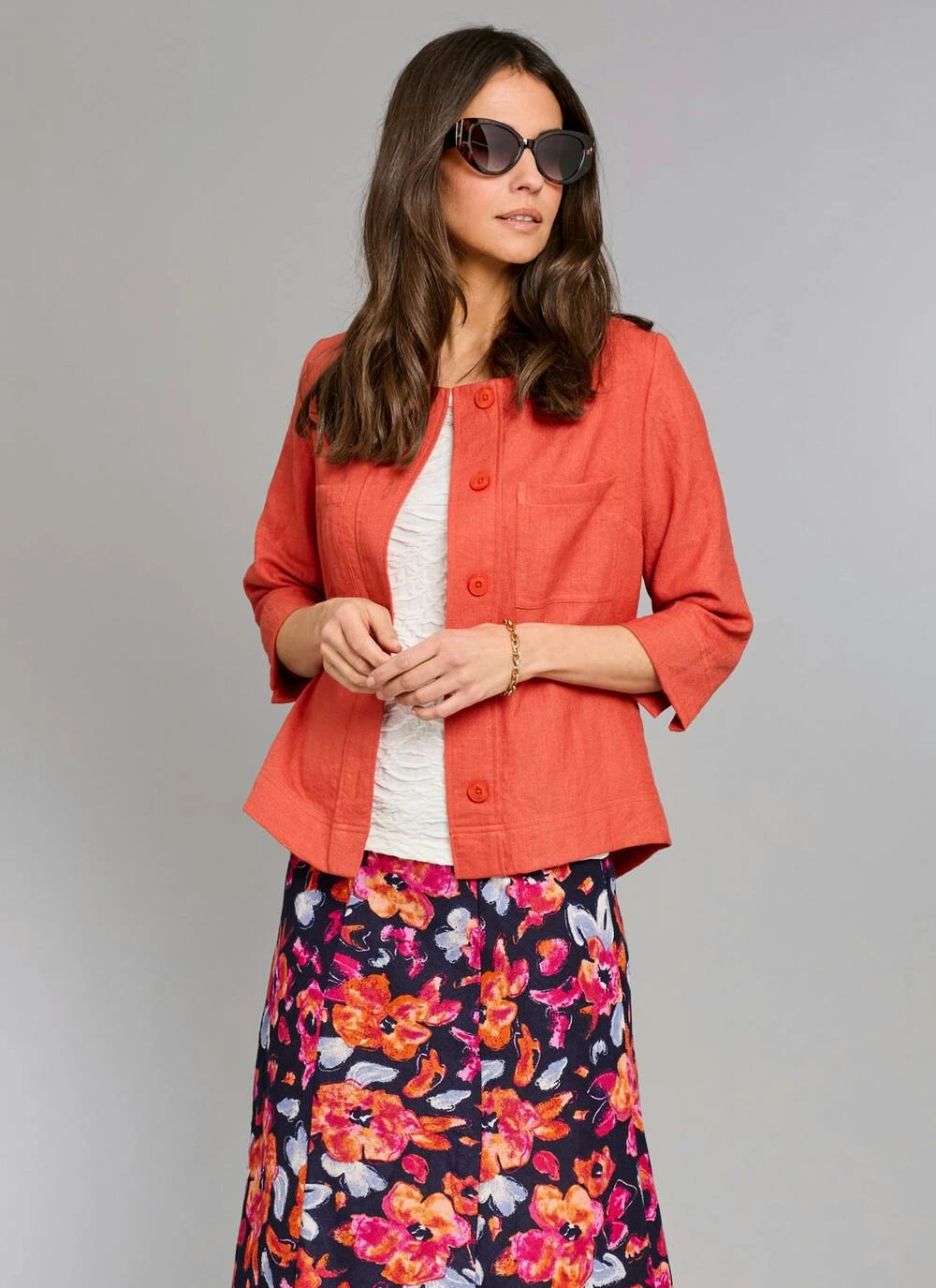 Textured Round Neck Jacket 3 Textured Round Neck Jacket