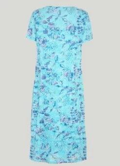 Cotton Rich Printed Dress With Necklace -Casual Outfits Store 61349pvl 6a5f9db200fc3ec