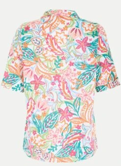 Linen Blend Print Polo Shirt -Casual Outfits Store 61386pvl 29fc2947d5ece91