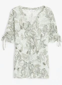 Waffle Texture Button Through T-Shirt -Casual Outfits Store 61437pvl a5811ef446e6d8e