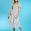 Pure Cotton Stripe Shirt Dress -Casual Outfits Store 61446pvl 5639445908600ed