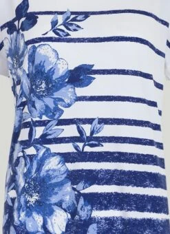 Striped Border Print T-Shirt -Casual Outfits Store 61499pvl 8337588dd2acb05