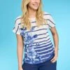 Striped Border Print T-Shirt -Casual Outfits Store 61501pvl fec7cf0e3de63de
