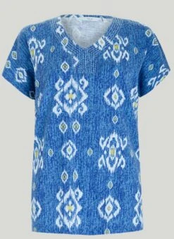 Pure Cotton Embroidered V-Neck T-Shirt -Casual Outfits Store 61502pvl 48b721f73af5787