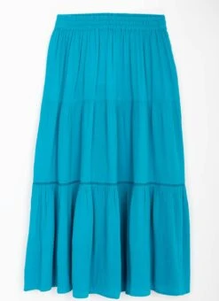 Elasticated Waist Tiered Midi Skirt -Casual Outfits Store 61608pvl bb0335b57d2d669