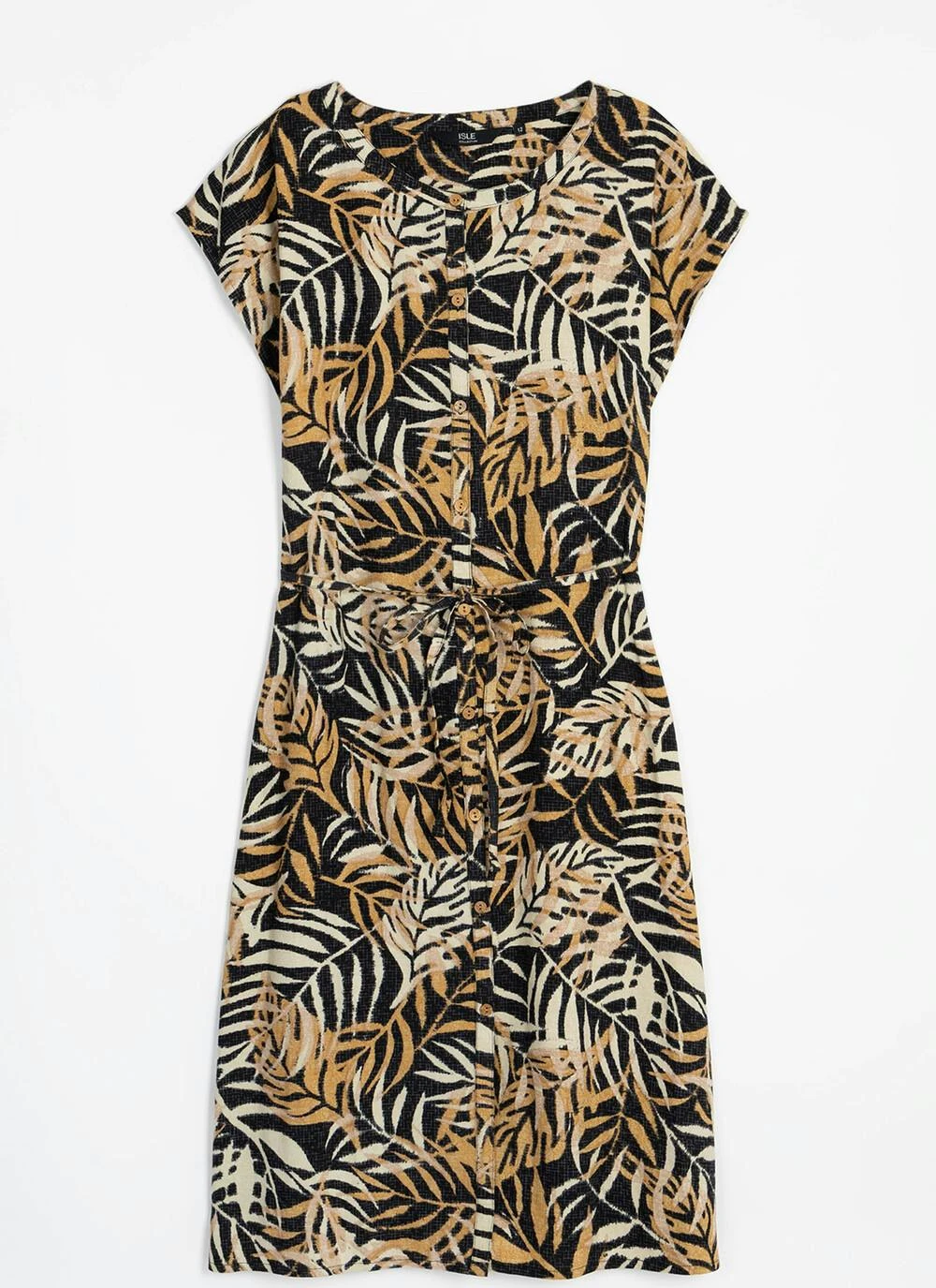 Linen Blend Tie Detail Dress 5 Linen Blend Tie Detail Dress - Image 3