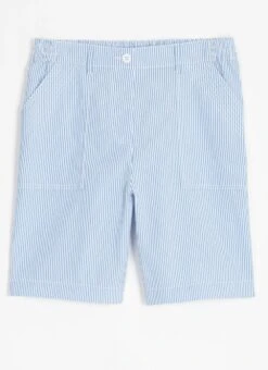 Cotton Blend Seersucker Stripe Shorts -Casual Outfits Store 62113pvl 21356d0e4fc463f