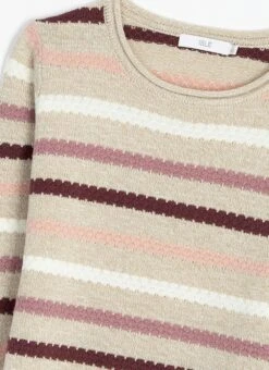 Textured Stitch Striped Crew Neck Jumper -Casual Outfits Store 62126pvl 5a047180af85144