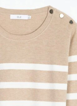 Button Detail Striped Crew Neck Jumper -Casual Outfits Store 62225pvl eb3142c7ee02532