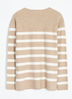Button Detail Striped Crew Neck Jumper -Casual Outfits Store 62227pvl bbab75d306a5075