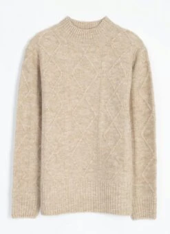 Diamond Stitch Turtle Neck Jumper -Casual Outfits Store 62298pvl 14eac16f8b6a936