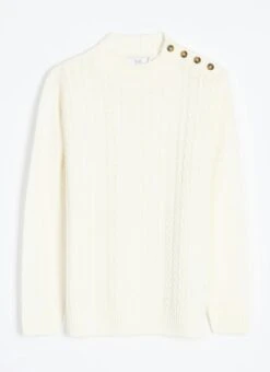 Button Detail Turtle Neck Jumper -Casual Outfits Store 62350pvl 0e907cb3aae99ec