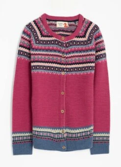 Wool Blend Crew Neck Fairisle Cardigan -Casual Outfits Store 62894pvl 4584abf858f4fea