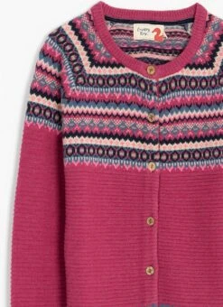 Wool Blend Crew Neck Fairisle Cardigan -Casual Outfits Store 62907pvl be6715bbe8c6d3c