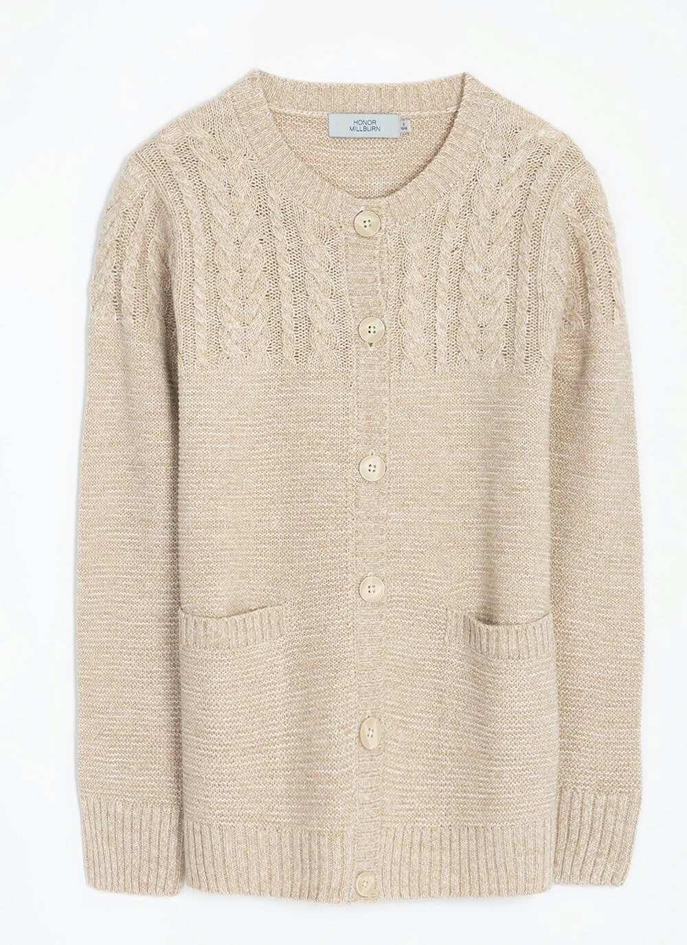 Textured Knit Crew Neck Cardigan 5 Textured Knit Crew Neck Cardigan - Image 3