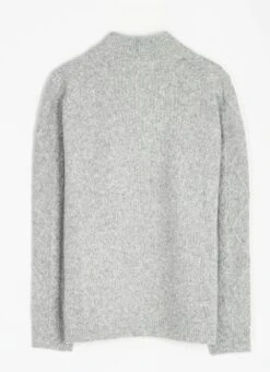 Wool Blend Cable Funnel Neck Cardigan -Casual Outfits Store 63019pvl 458d93c813c14bf