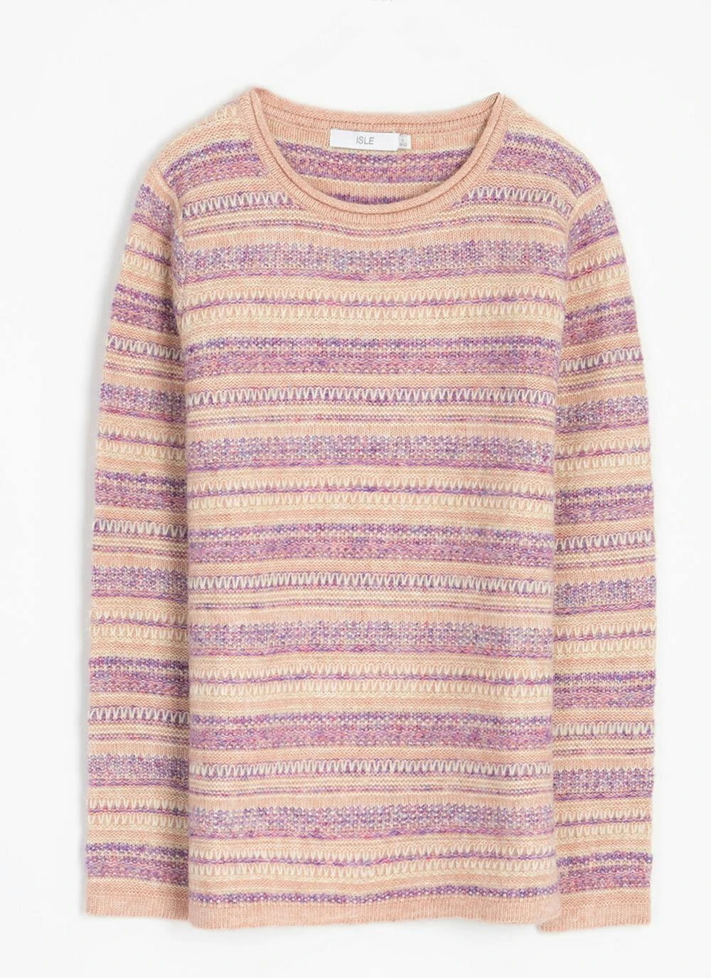Textured Striped Crew Neck Jumper 3 Textured Striped Crew Neck Jumper