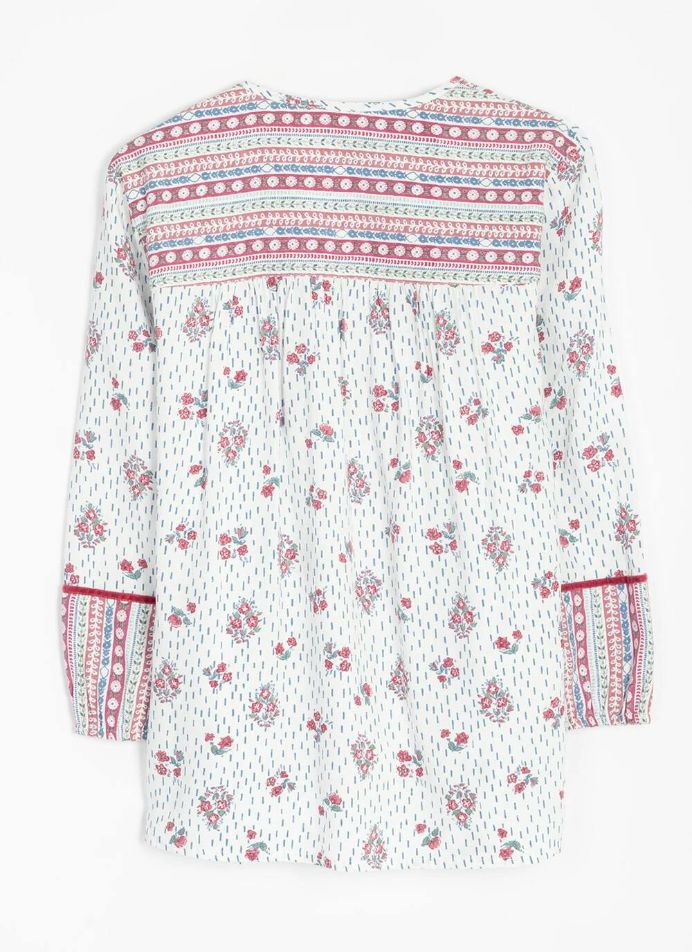 Pure Cotton Printed Pintuck Blouse 9 Pure Cotton Printed Pintuck Blouse - Image 7