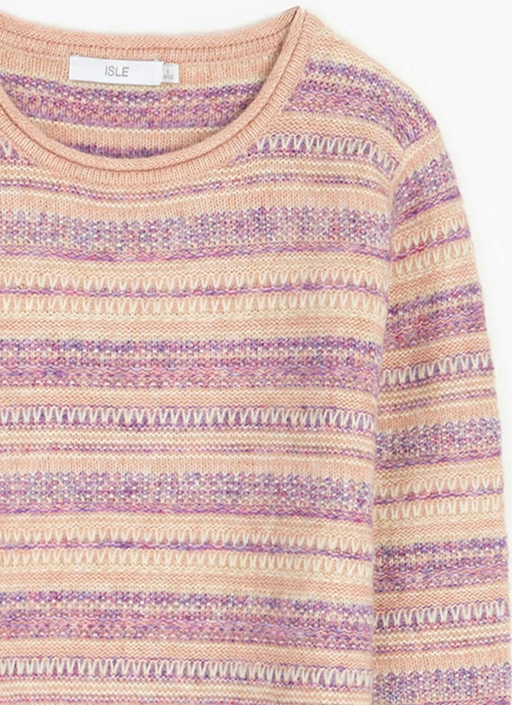 Textured Striped Crew Neck Jumper 4 Textured Striped Crew Neck Jumper - Image 2