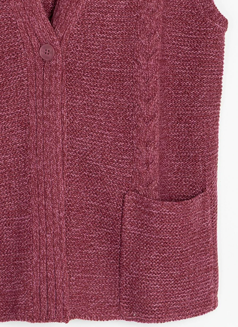 Single Cable Knit V- Neck Waistcoat 7 Single Cable Knit V- Neck Waistcoat - Image 5