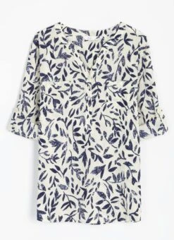 Pure Cotton Notch Neck Blouse