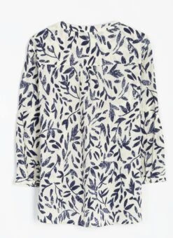 Pure Cotton Notch Neck Blouse -Casual Outfits Store 63100pvl 06d36cf6dbab136