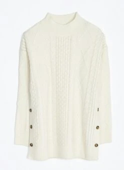 Wool Blend Cable Knit Turtle Neck Jumper -Casual Outfits Store 63111pvl c2e4ae15ff28865