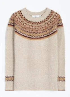 Soft Touch Fairisle Yoke Crew Neck Jumper -Casual Outfits Store 63160pvl 668ce0d8430ebdc