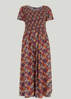 Shirred Bodice Print Midi Dress 6 Shirred Bodice Print Midi Dress -Casual Outfits Store 63234pvl aa640bfc00e7870