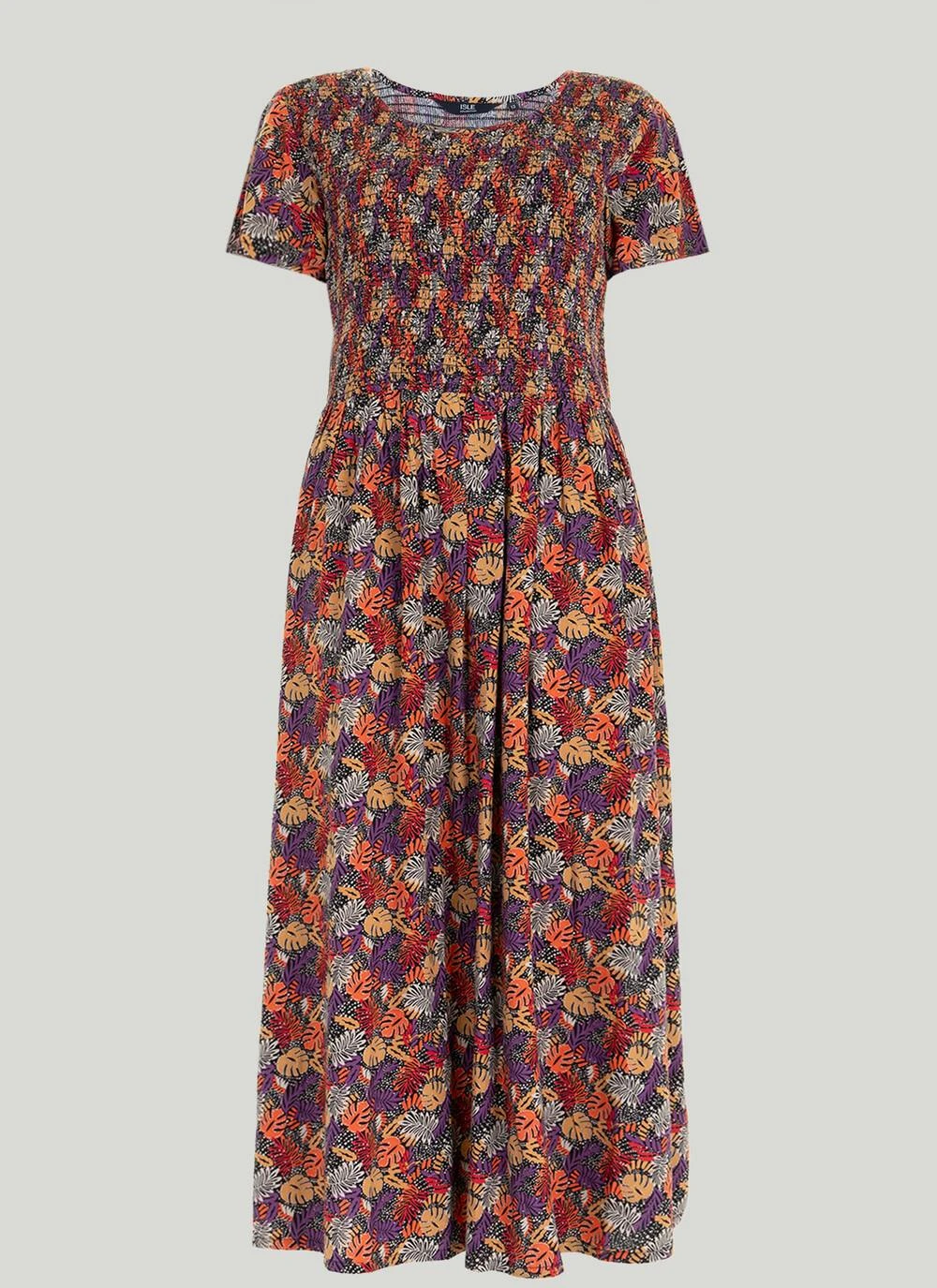 Shirred Bodice Print Midi Dress 4 Shirred Bodice Print Midi Dress - Image 2